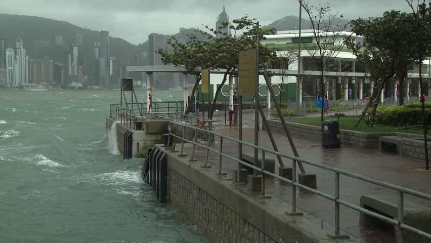 Stormy Seas Lash Waterfront During Tropical Storm - Full HD 1920x1080 30p shot on Sony EX1.