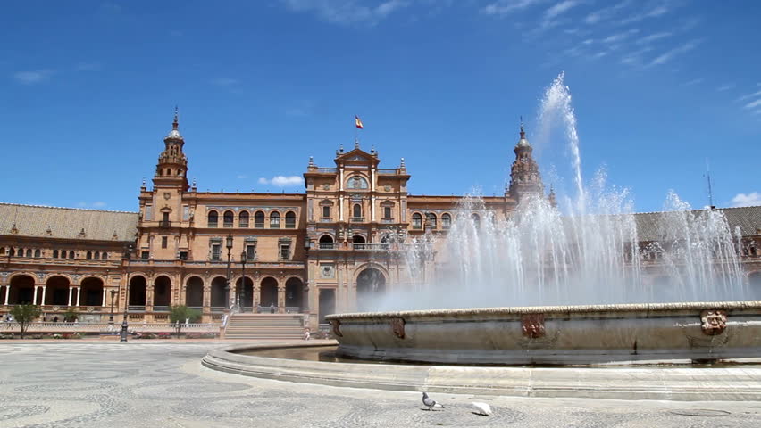 The Plaza de Espana in Seville, Spain.  
