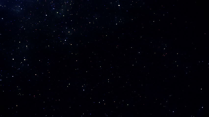 Starfield time-lapse, falling star, loop
