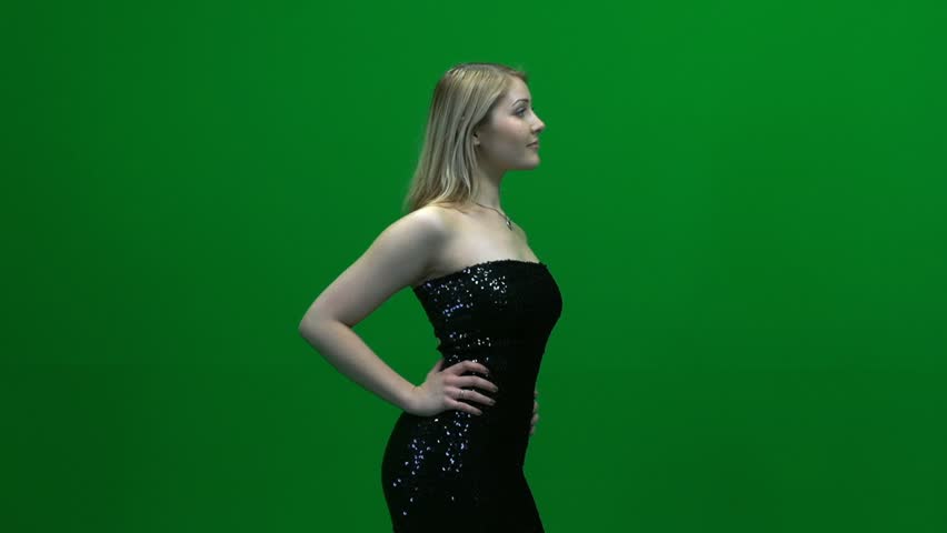 women model in elegant dress isolated