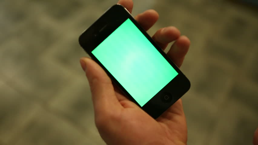 smart phone with green screen