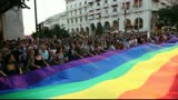 THESSALONIKI, GREECE - JUNE 15: Unidentified participants taking part to the second gay pride march through the city of Thessaloniki on June 15, 2013 in Thessaloniki, Greece.
