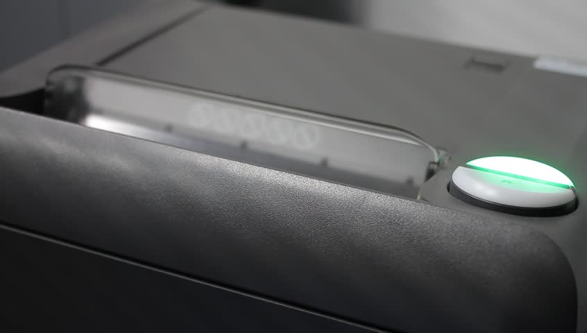 Document shredder in action.