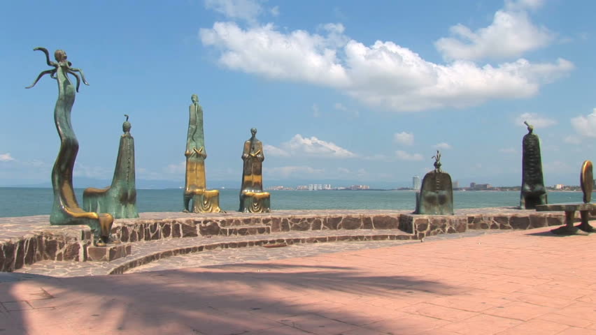 Iconic and signature statues along the water in Puerto Vallarta, Mexico