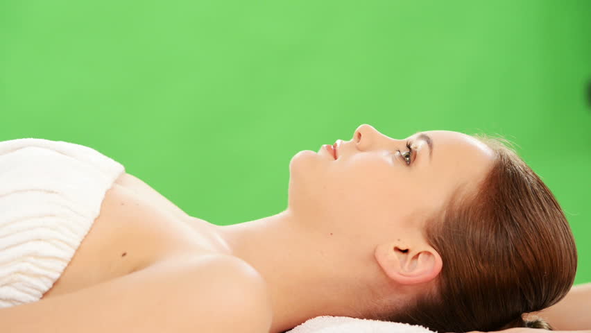 Beautiful Young Relaxed Woman Enjoy Receiving Face Massage At Spa Saloon Stock Footage Video
