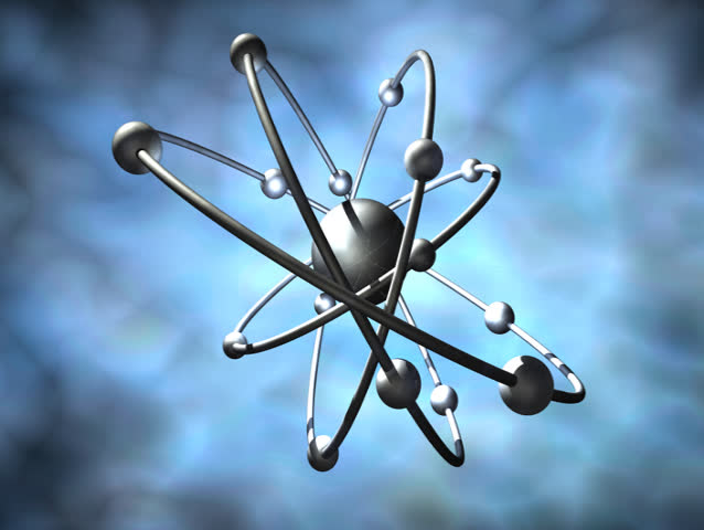 Silver Molecules on cloud background