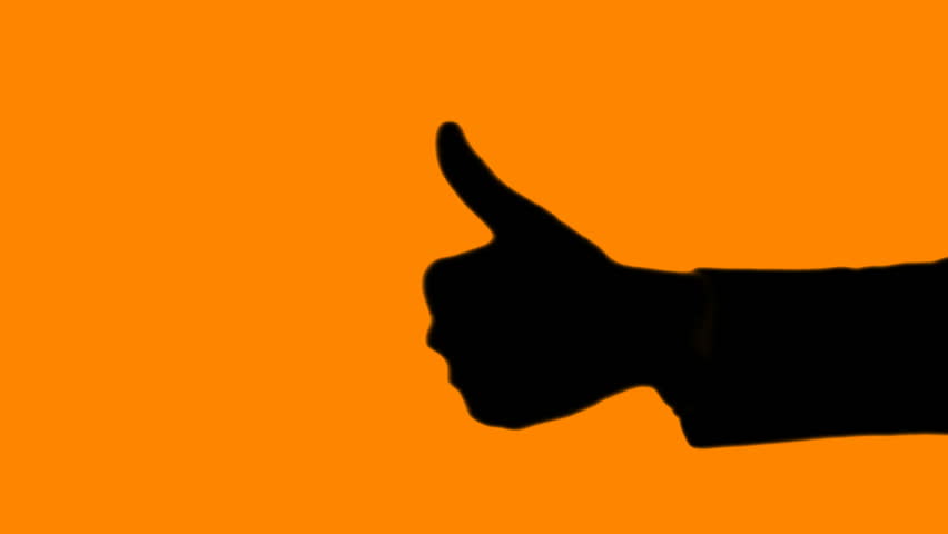 Businessman gives thumbs up - orange