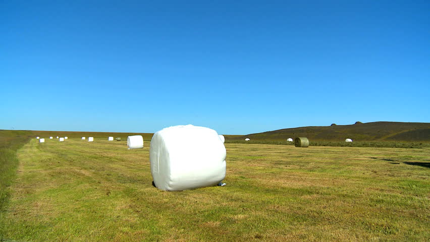Farmer baling the harvested crop