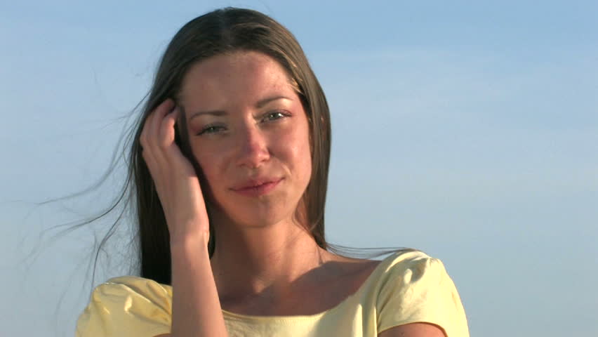 young woman smiling on sunset HD 