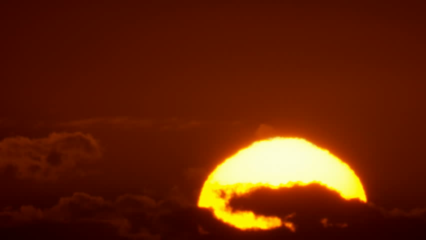 Big Sunrise Close-up, Sun Rising at Dawn Time Lapse