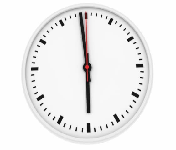 Clock with second hand. It takes 1 minute (sped up)