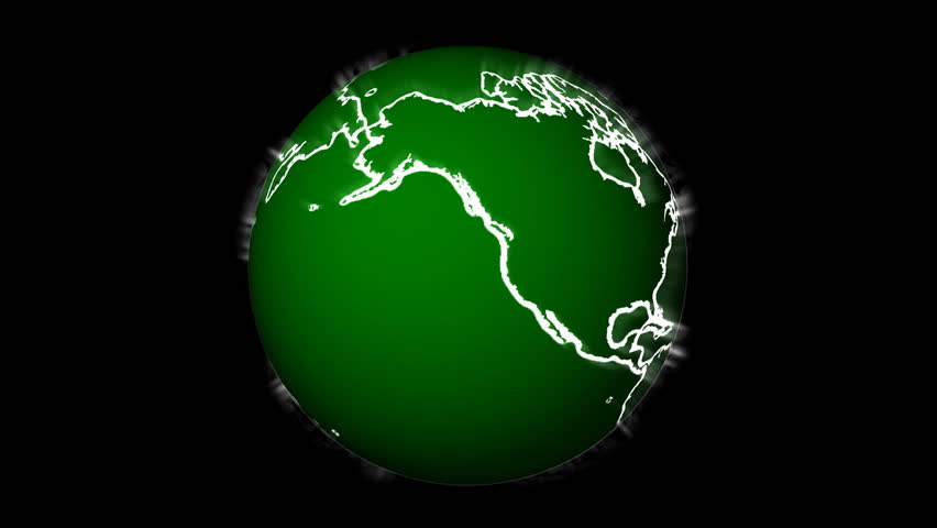 3D green rotating earth
