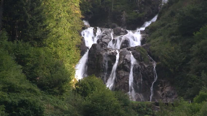 The Lutour waterfall in the French pyrenees in Cauterets. Recorded with a Canon Legria HF 200