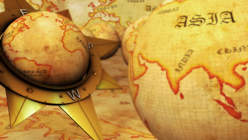 Old Globes Spinning Background Loop