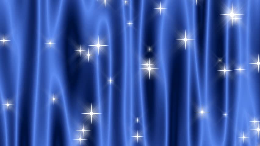 480p Loop, Blue Starry Curtain-Flowing vivid blue "curtain" with continuously falling and periodically shooting star sprites of light.