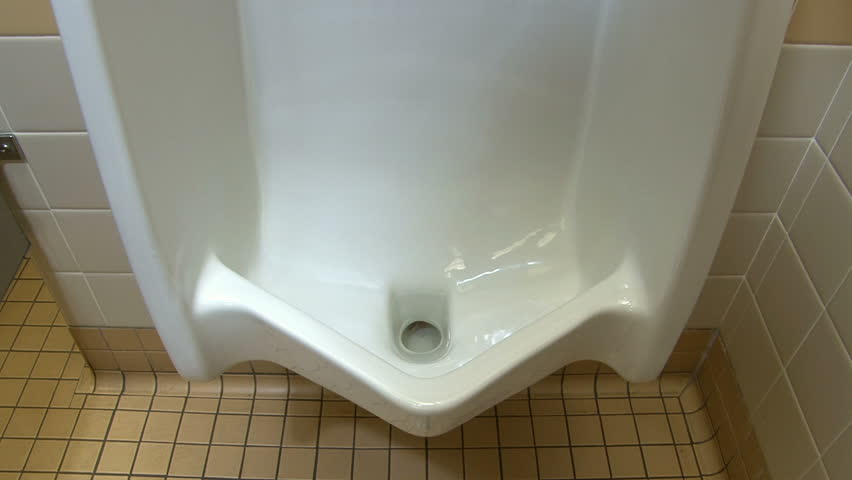 Urinal in Restroom Flushed