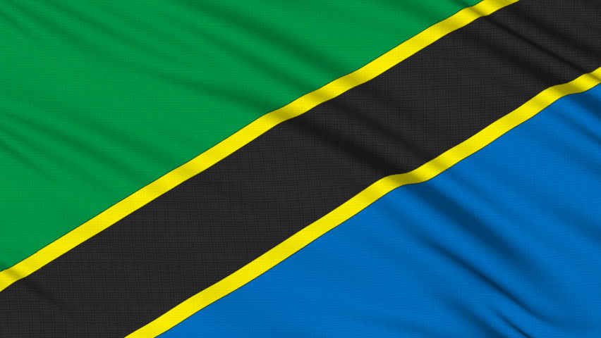Tanzania Flag, with real structure of a fabric