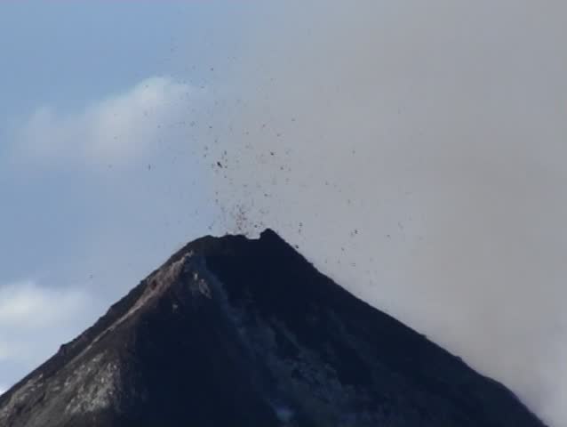 Erupting volcano Fuego in Guatemala