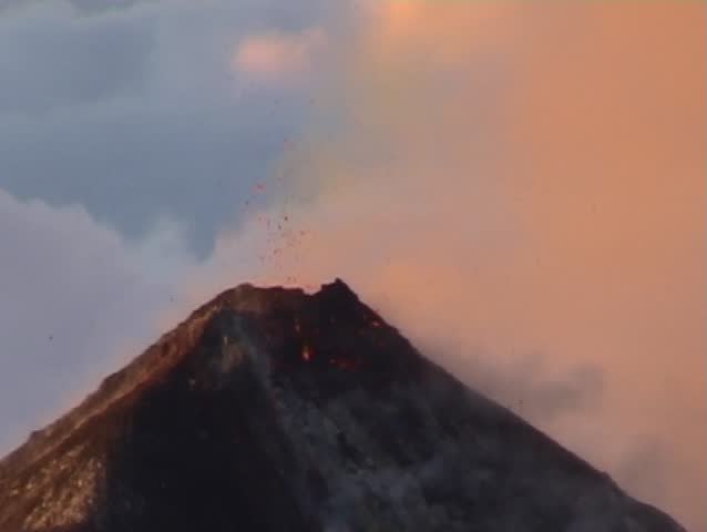 Eruption of the volcno Fuego in Guatemala