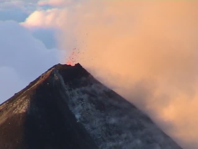Erupting volcan Fuego in Guaemala