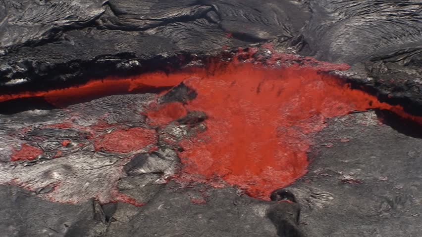 Close view to an eruption  in the Erta Ale volcano lava lake