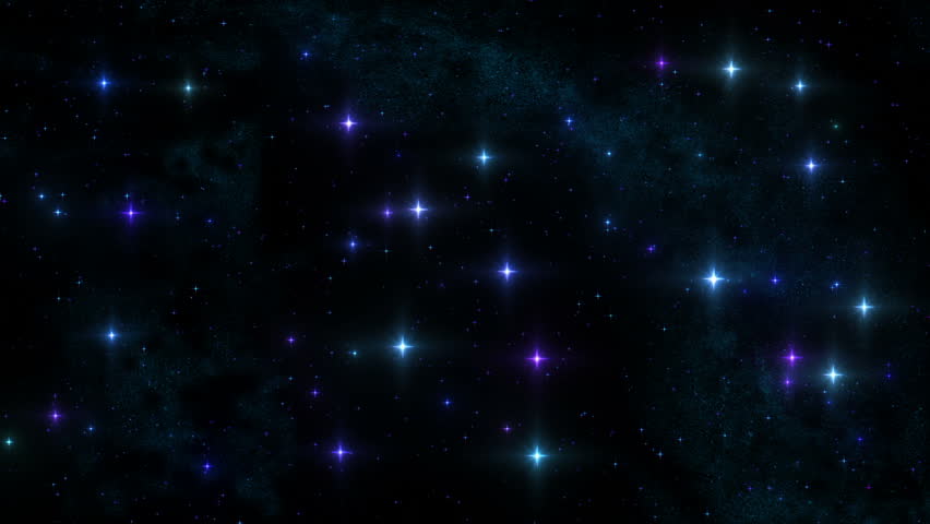Beautiful Night Sky With Twinkle And Shooting Stars. Loopable
