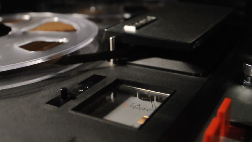 vintage reel-to-reel recorder, vu meter