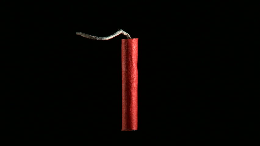 Firecracker being lit with match and exploding 