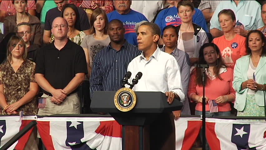 MINNEAPOLIS, MN - SEPT 12: President Barack Obama discusses healthcare policy during a healthcare rally at the Target Center Sept 12, 2009 in Minneapolis, MN.