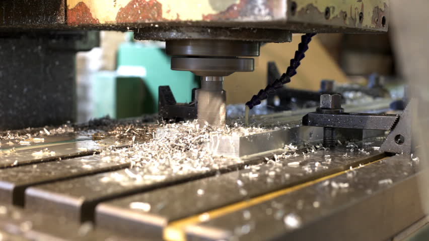 Machine drill work with metal close upMachine drill work with metal close up
