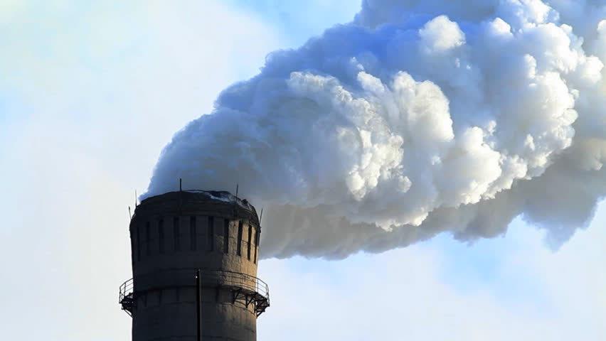 Industrial smokestack. 