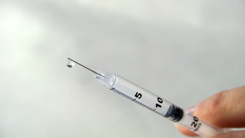 Syringe needle dripping