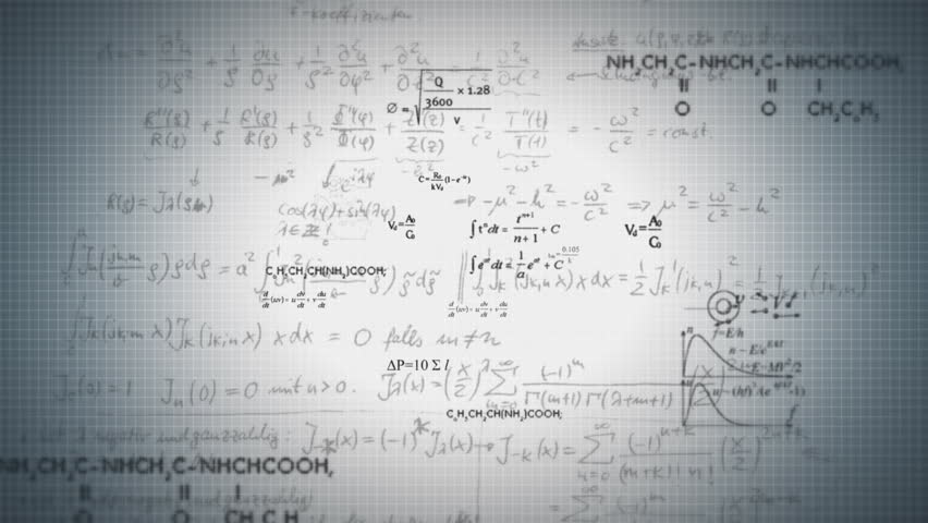 Scientific background with different formulas