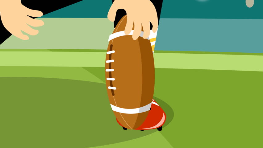 Anime style Football player doing the kick-off. HD Loopable
