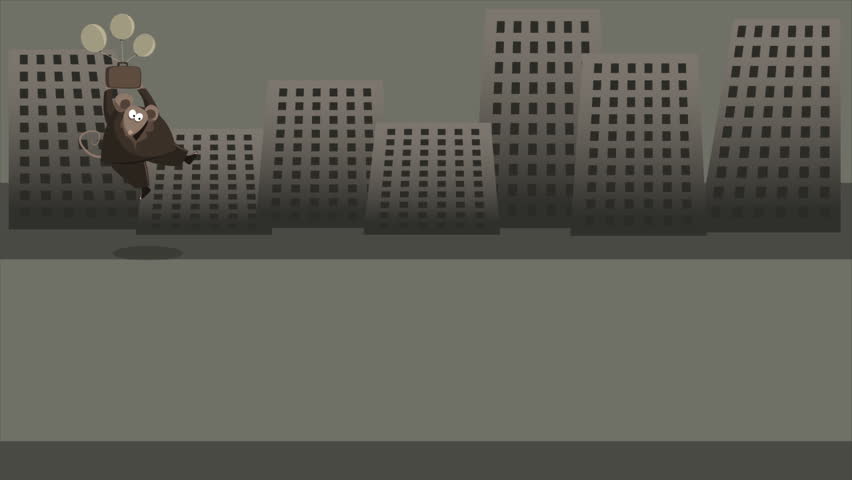 A judge hitting his hammer to shake the rats (corrupter) off the city, one rat appears to have escape on a balloon. HD Loopable 