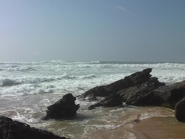 Ocean waves at Carrapateira in Portugal