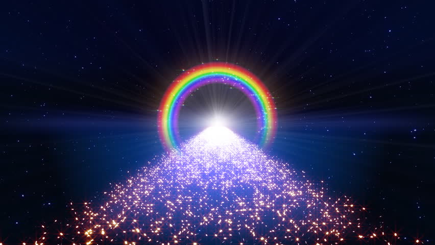 Rainbow in space way.