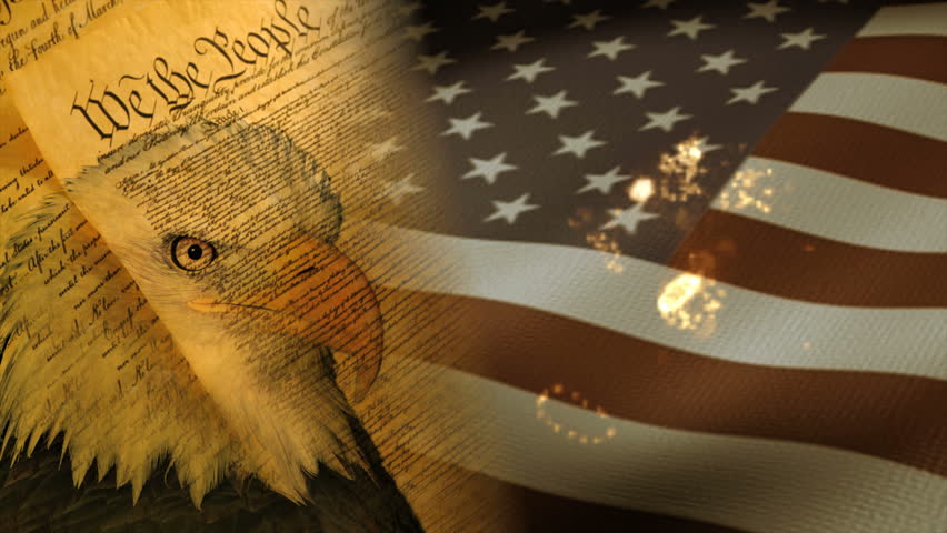 "We the People" background with US flag and Eagle