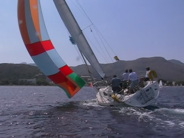 Sailing yacht at the Mediterranean Sea