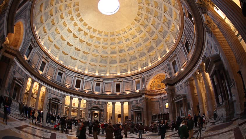 ROME, ITALY - DECEMBER 20:  Italian tourists and world travelers visit the Pantheon to attend a concert, December 20, 2009.