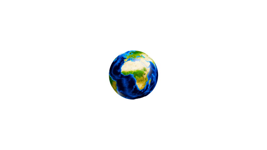 Video of a conceptual symbol of multiracial human hands surrounding the Earth globe Isolated on white background