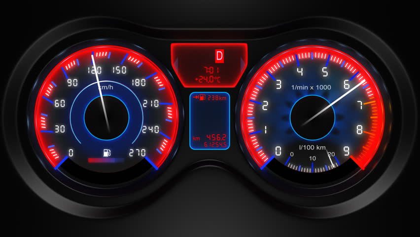car dashboard, 3d animation, with sound