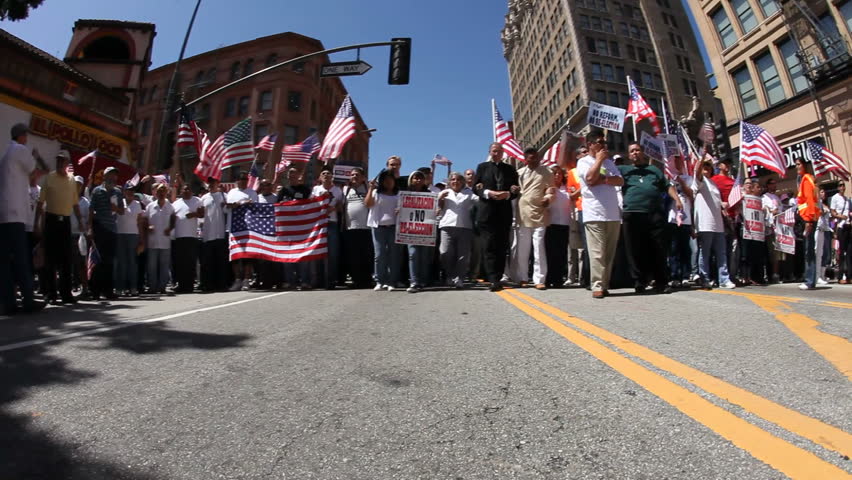 LOS ANGELES - MAY 1: May Day Immigration Protest Rally Against Arizona's New Law on May 1, 2010 in Los Angeles, California