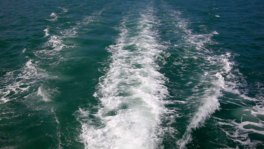 Speed Boat Wake Tropical Island Horizon