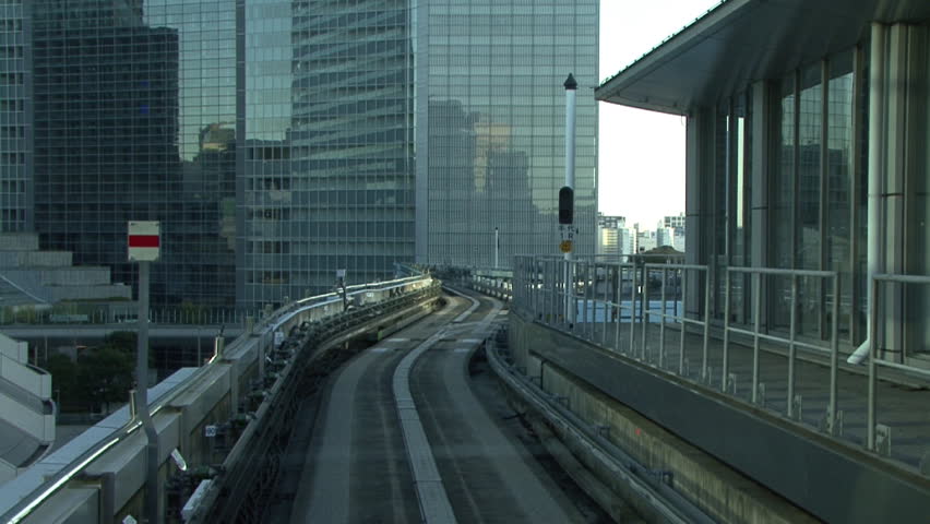 First part of a 20 minute ride on the Yurikamome Monorail to Odaiba, Tokyo.