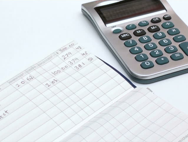 Balancing checkbook with calculator - NTSC