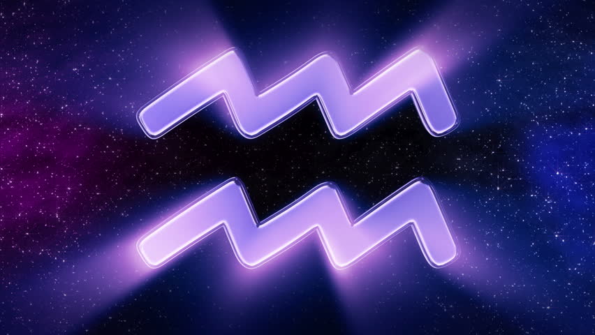 Aquarius - sign of the zodiac - Loop able background animation for home videos, vacation movies, business presentation and DVD or Blu-ray disc menus