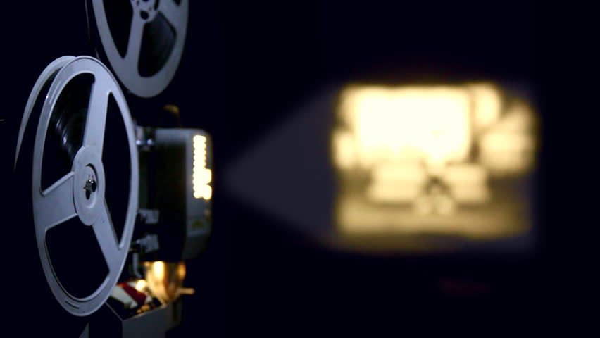old projector showing film
