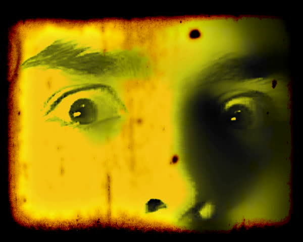 Looping old horror movie scene. 