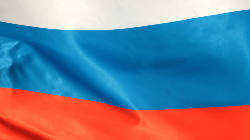 Russian flag evolving in the wind